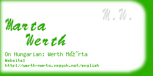 marta werth business card